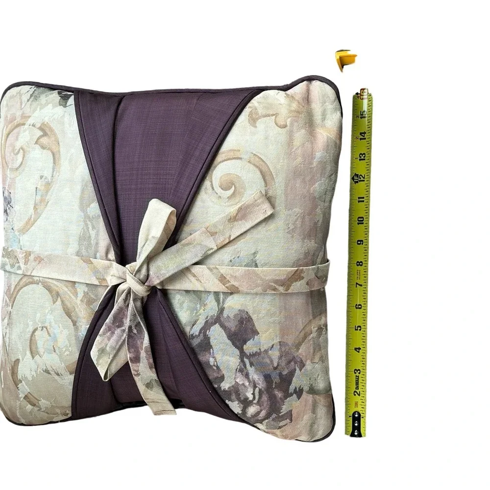 Vtg Croscill Throw Decor‎ Pillow Set Chambord Cassis Purple Floral Fringe
